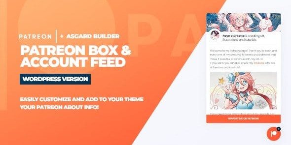 Patreon Box and About Feed 1.0.0 - Wordpress Plugin