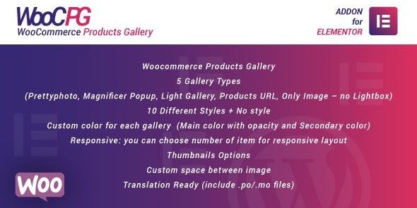 WooCommerce Products Gallery for Elementor 1.0
