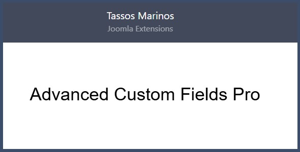 Advanced Custom Fields Pro Joomla 3.0.0